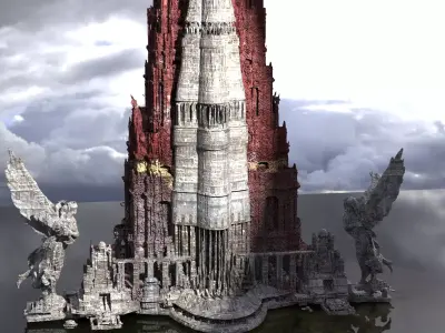 Red Angel Portal Tower 1  3D model