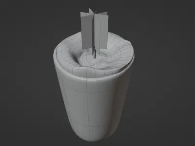 Candle on wooden table Free low-poly 3D model