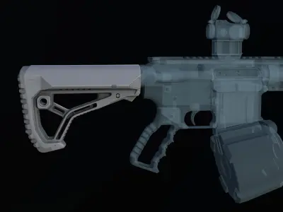 FAB Defense GL-CORE buttstock M4 AR Low-poly 3D model