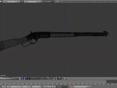 Winchester colt revolver Low-poly 3D model