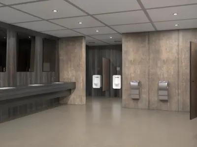  Public Restroom Interior Dark 