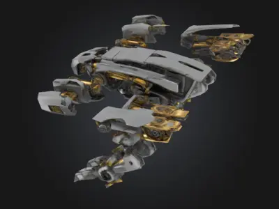 Futuristic Robotic Drone FRD-01 Low-poly 3D model