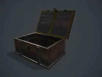 Set medieval storage boxes Free low-poly 3D model