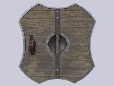 Viking shield Low-poly 3D model 2
