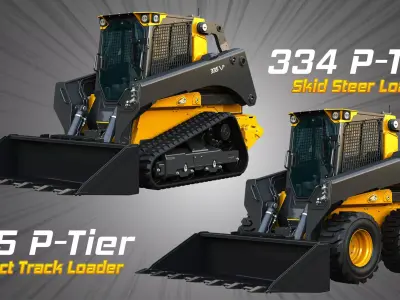 335 P - 334 P Compact Track - Skid Steer Loaders 2 in 1 3D Model Pack