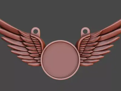 Winged Medallion Pendant Free 3D print model