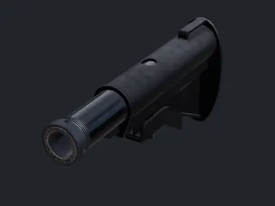 AR Buttstock Standard AR-15 rifle collapsible crane stock Low-poly 3D model