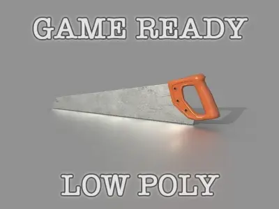 Hand Saw Low-Poly Game Ready Low-poly 3D model