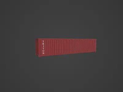 Container 40FT HC with PBR texture 4K  Free low-poly 3D model