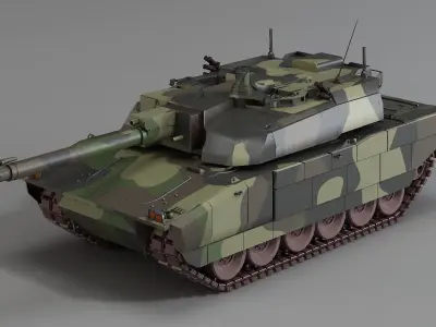  Amx-56 main tank  AMX-56 Leclerc Tank tracked combat vehicle 3D model