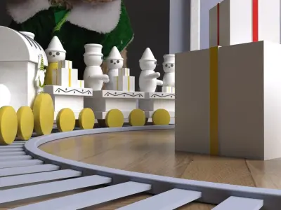 Train 3D Toys Room Low-poly 3D model