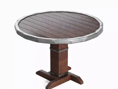 Antique Medieval Table 04 Low-poly 3D model