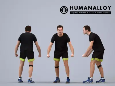 00510Gael007 - Adult Caucasian man standing in basketball 3D model