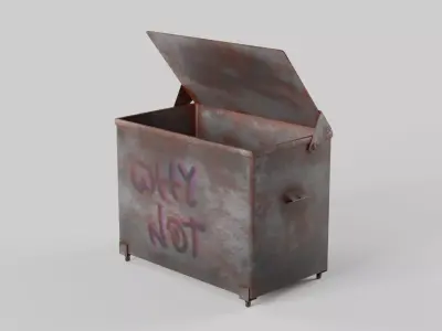 Dirty Trash Container Low-poly 3D model