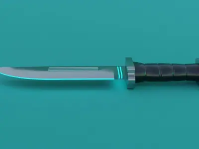 Sci-Fi knife set 3D model Low-poly 3D model