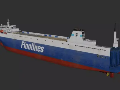 Finn RO-RO ferry Low-poly 3D model