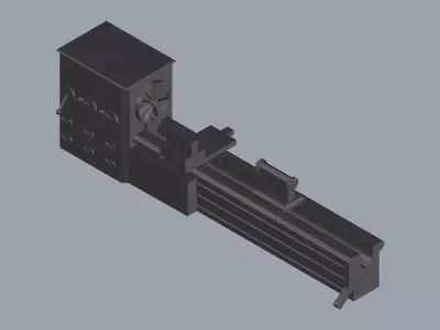 Lathe Machine with DRO 3D model