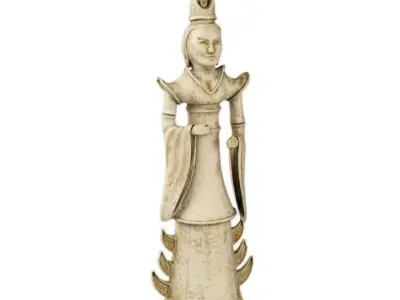 Asian Porcelain Statue 3D model