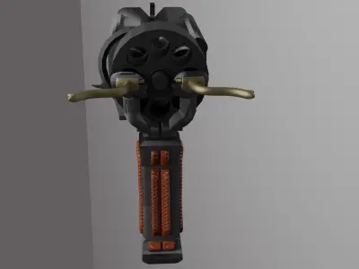 Double-Barrel Pistol Low-poly 3D model