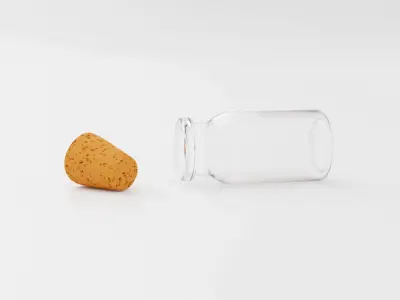 Medical Lab Glass Bottle Realistic 3D model Low-poly 3D model