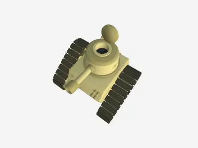 War Tank Cartoon A02 Desert - Military Vehicle Low-poly 3D model