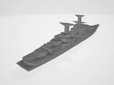 Alistair class guided missile destroyer 3D print model