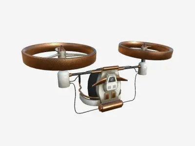 Jetpack Electric B02 White Copper  - SciFi Character Design Low-poly 3D model