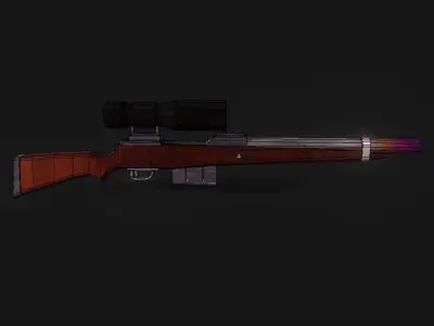 Stylized Sniper Rifle Low-poly 3D model get