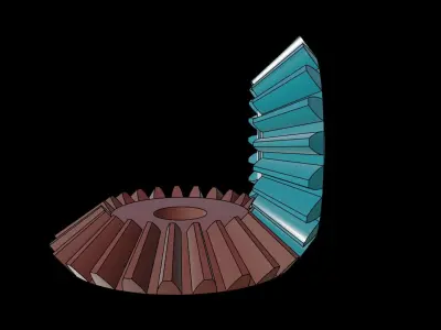 Animated Gears 2 3D model
