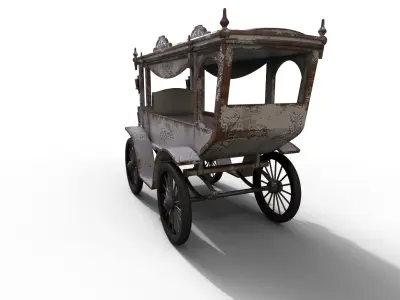 Old Hearse Low-poly 3D model