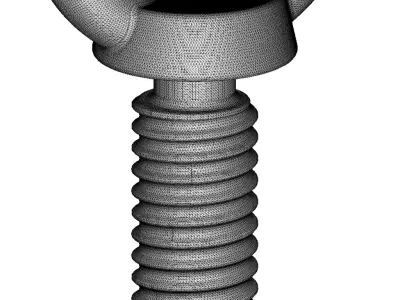 Antique Brass Eye Bolt 3D model