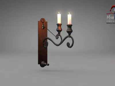 Medieval Wall Ilighting Hor 3D model