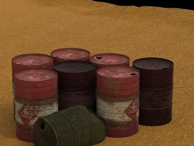 Rusty oil barrel 3D model buy