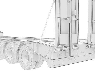 Platform Trailer Low-poly 3D model