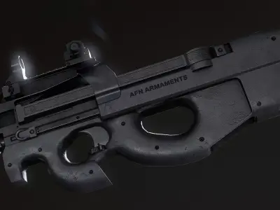 FPS P90 SMG Low-poly 3D model