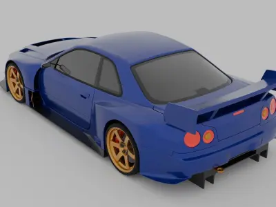 NIssan Skyline GTR Battle Car Free 3D model