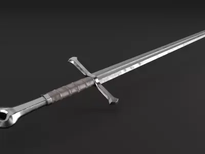 Medieval Longsword Sword PBR Game Ready Low Poly 3D model