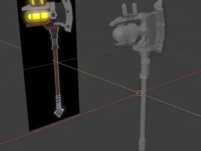 V-Axe Sci-Fi weapon ver beta Free 3D model
