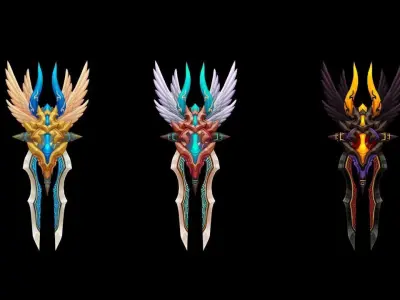 Angel Battle-Gloves Low-poly 3D model
