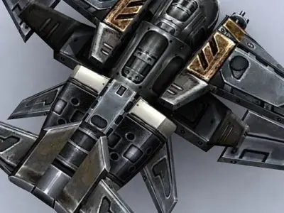 3DRT - Sci-Fi Gunship 3  Low-poly 3D model