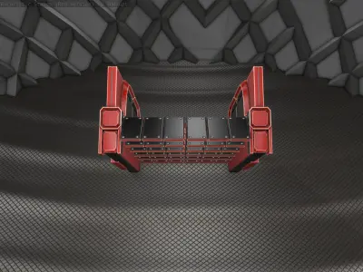 Sci-Fi Stairs - 22- Red Version Low-poly 3D model