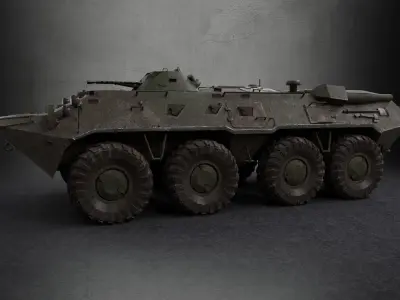 BTR-80 APC Low-poly 3D model
