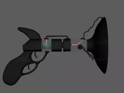 RayGun gun with light Free 3D model