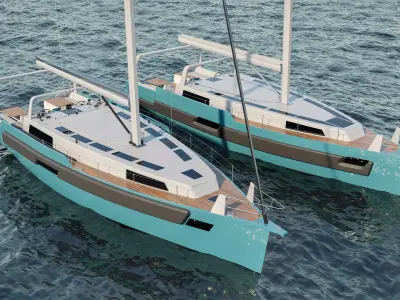 Charter sail ship 3D model