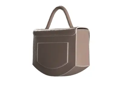 Beige Mini Tote Bag 3D model