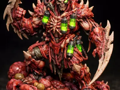 Biopunk Flesh Weaver 01 Mutant Horror Sci Fi Miniature STL 3D print model