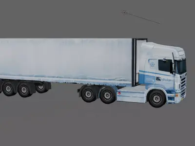 Low Poly European Cargo Truck 8x4 Low-poly 3D model