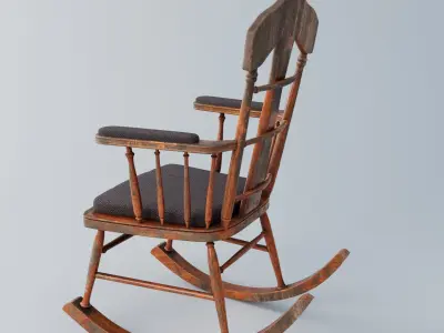 Rocking Chair 3d rigged Maya Low-poly 3D model