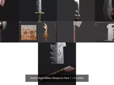 Diablo Style Melee Weapons Pack 1