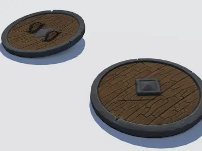 Handpainted Fantasy Shield Low-poly 3D model